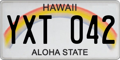 HI license plate YXT042