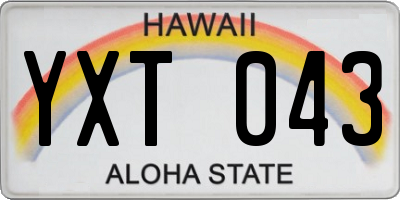 HI license plate YXT043