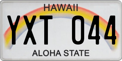 HI license plate YXT044