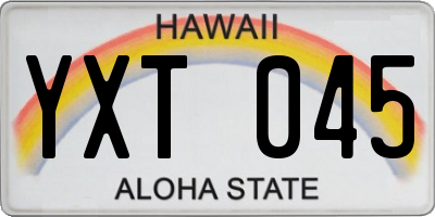 HI license plate YXT045