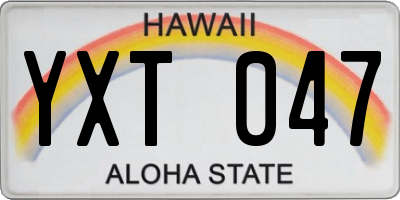 HI license plate YXT047