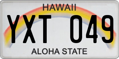 HI license plate YXT049