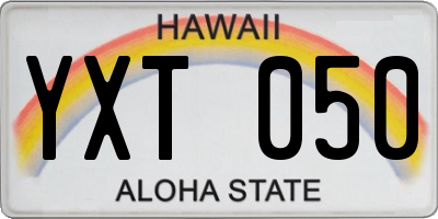 HI license plate YXT050
