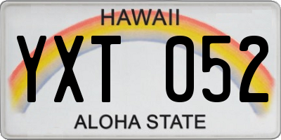 HI license plate YXT052