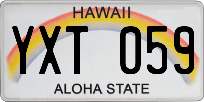 HI license plate YXT059