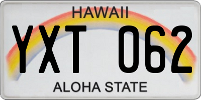 HI license plate YXT062