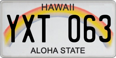 HI license plate YXT063