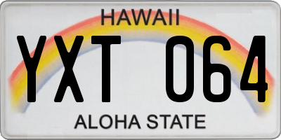 HI license plate YXT064