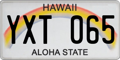 HI license plate YXT065