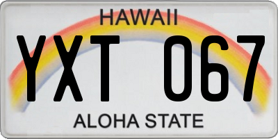 HI license plate YXT067