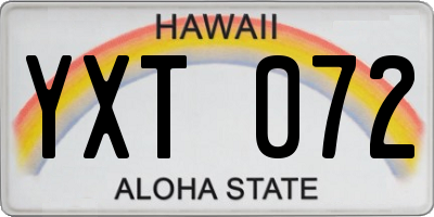 HI license plate YXT072