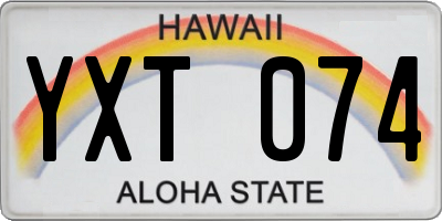 HI license plate YXT074