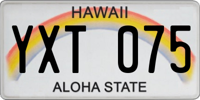 HI license plate YXT075