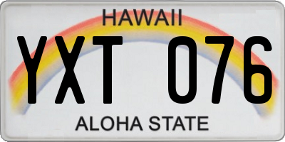HI license plate YXT076
