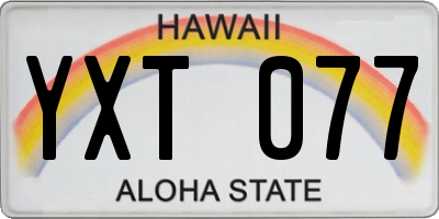 HI license plate YXT077