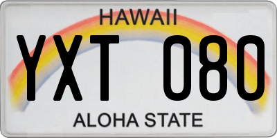 HI license plate YXT080