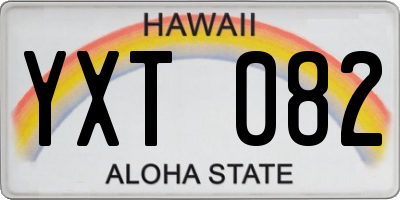 HI license plate YXT082