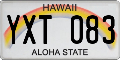 HI license plate YXT083