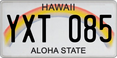 HI license plate YXT085