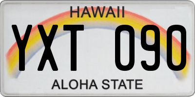 HI license plate YXT090