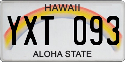 HI license plate YXT093