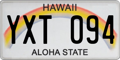HI license plate YXT094