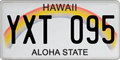 HI license plate YXT095