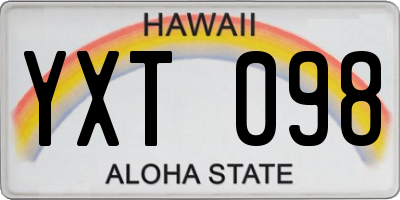 HI license plate YXT098