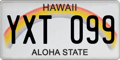 HI license plate YXT099
