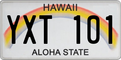 HI license plate YXT101