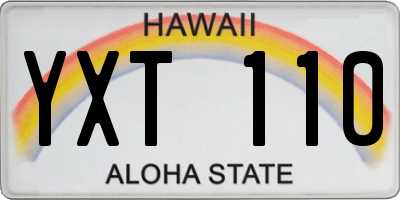 HI license plate YXT110