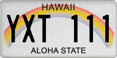 HI license plate YXT111