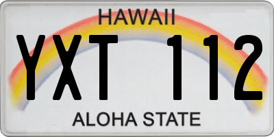 HI license plate YXT112
