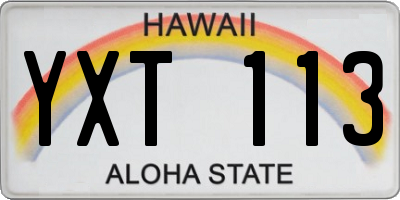 HI license plate YXT113