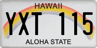 HI license plate YXT115
