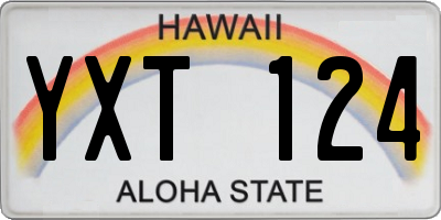 HI license plate YXT124