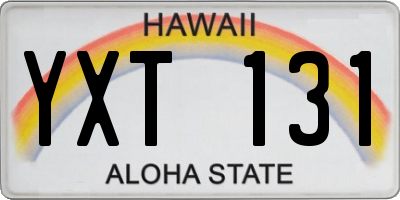 HI license plate YXT131