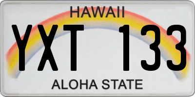 HI license plate YXT133