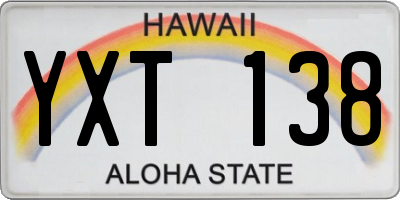 HI license plate YXT138