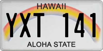 HI license plate YXT141
