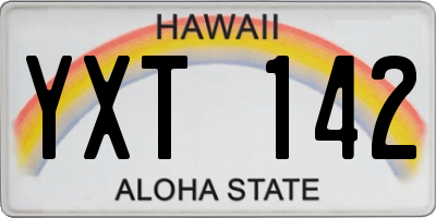 HI license plate YXT142