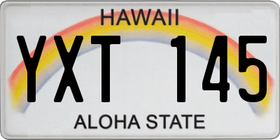 HI license plate YXT145