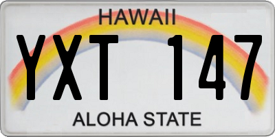 HI license plate YXT147