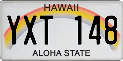 HI license plate YXT148