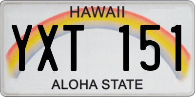 HI license plate YXT151