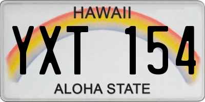 HI license plate YXT154