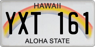 HI license plate YXT161
