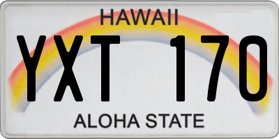 HI license plate YXT170