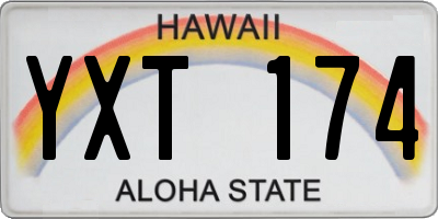 HI license plate YXT174
