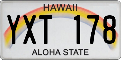 HI license plate YXT178